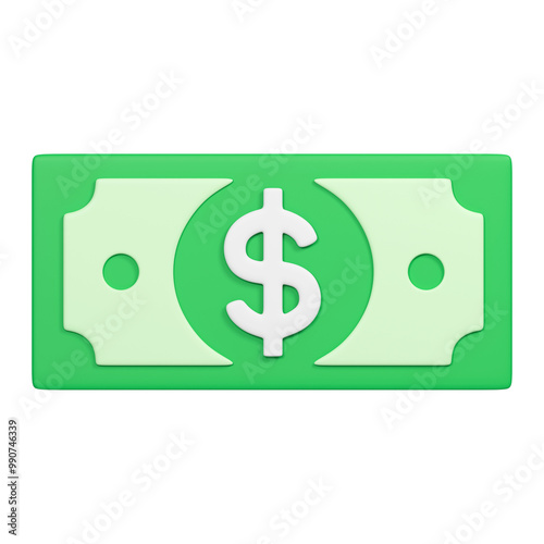 Money icon png sticker, 3D rendering illustration, transparent background