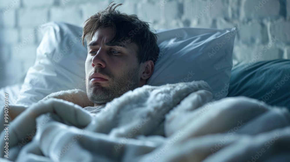 Snug and serene in morning light with fluffy blanket. Snug and serene in morning light with fluffy blanket.