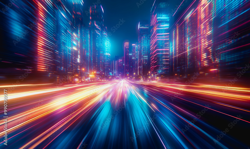 Flowing glowing binary code in a futuristic digital data stream environment Flowing glowing binary code in a futuristic digital data stream environment