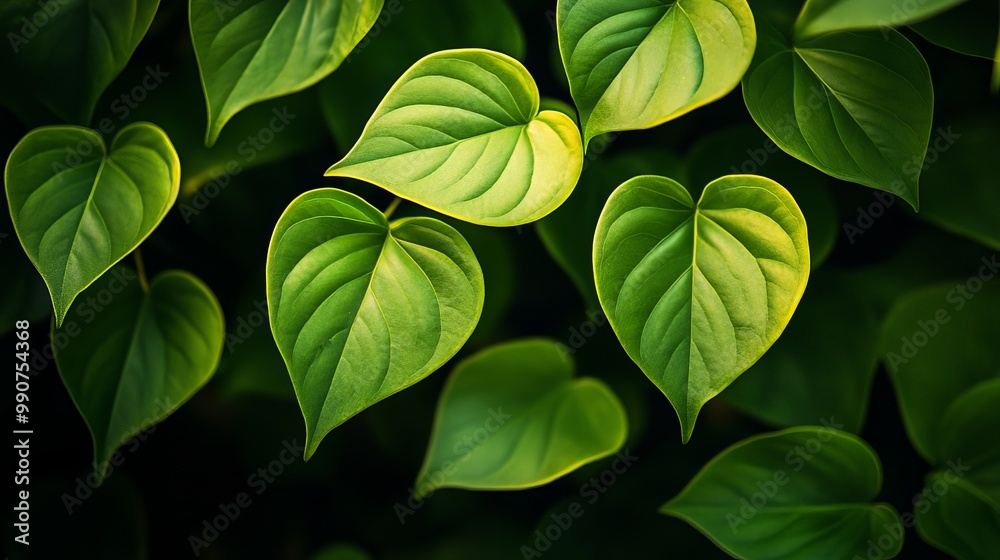 Lush green leaves of plants thrive during the summer period, basking in the warm sunlight. Lush green leaves of plants thrive during the summer period, basking in the warm sunlight.