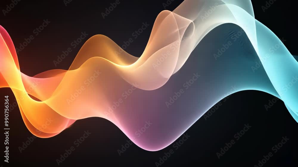 custom made wallpaper toronto digitalA vibrant, flowing wave of color against a black background