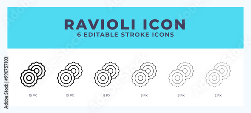 Ravioli line icon. Thin line. Bold line. Vector illustration.