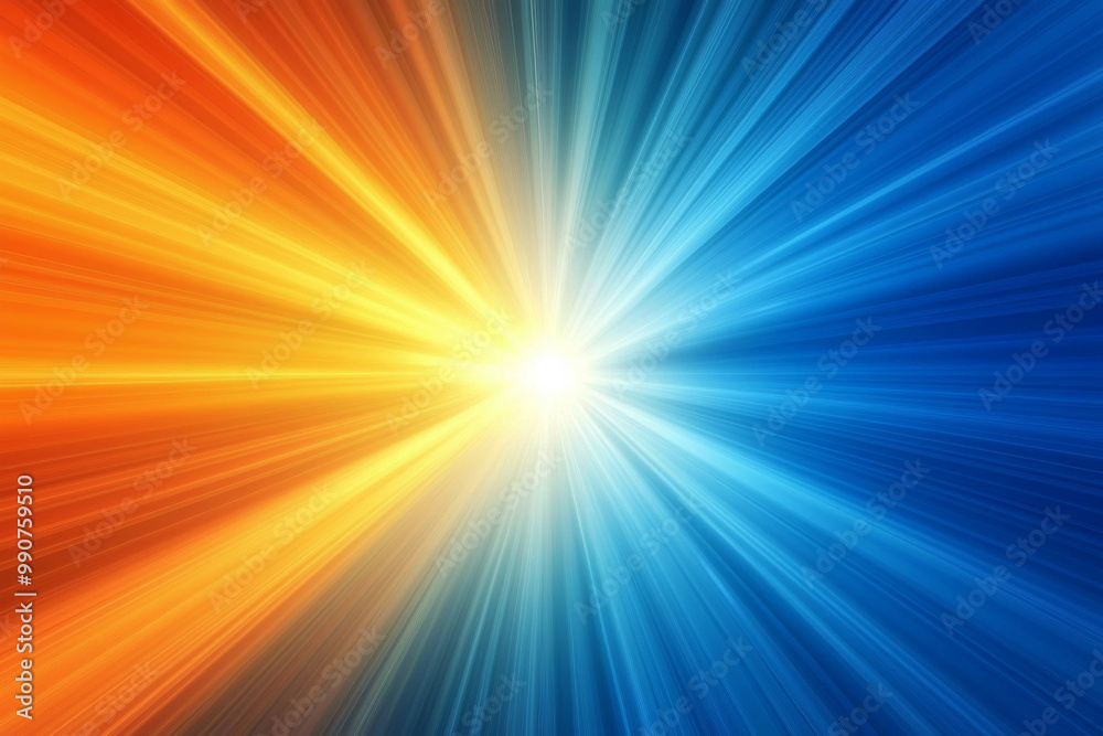 A vibrant explosion of orange and blue light beams radiating from a central point, creating a dynamic visual effect. A vibrant explosion of orange and blue light beams radiating from a central point, creating a dynamic visual effect.