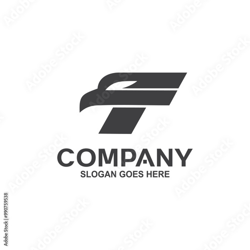 Letter f eagle logo vector