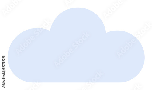 Light blue cloud with rounded corners. Ideal for weather forecasts, digital storage, climate discussions, nature themes, and tech applications. Clean vector design.