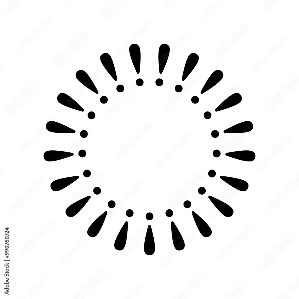 Black exclamation mark .Notification round border design Black exclamation mark .Notification round border design