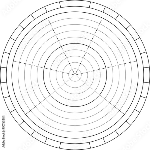 Wheel of life for lifestyle balance control. Vector printable template from seven sectors for daily planner, notebook