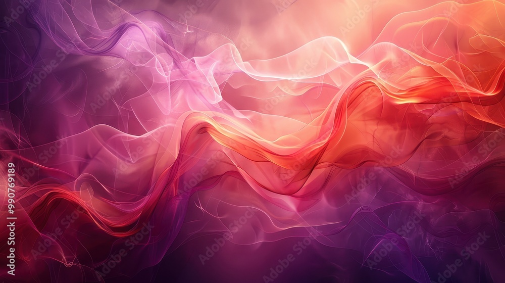 Waves of red and pink convey emotions, from joy to passion, filling the space with dynamics Waves of red and pink convey emotions, from joy to passion, filling the space with dynamics