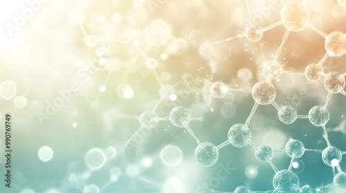 Abstract Representation of a Molecule with a Bokeh Background