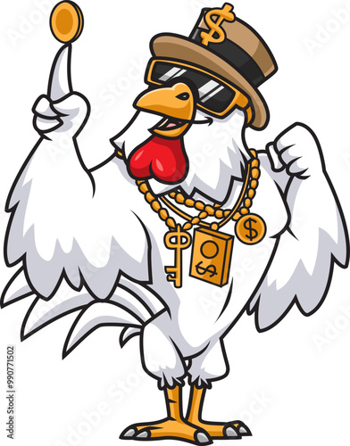 the rooster rich cartoon character