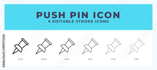 Push pin line icon. High quality icon symbol for web design. App