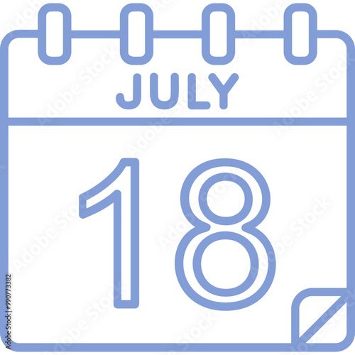 18 July Vector Icon Design