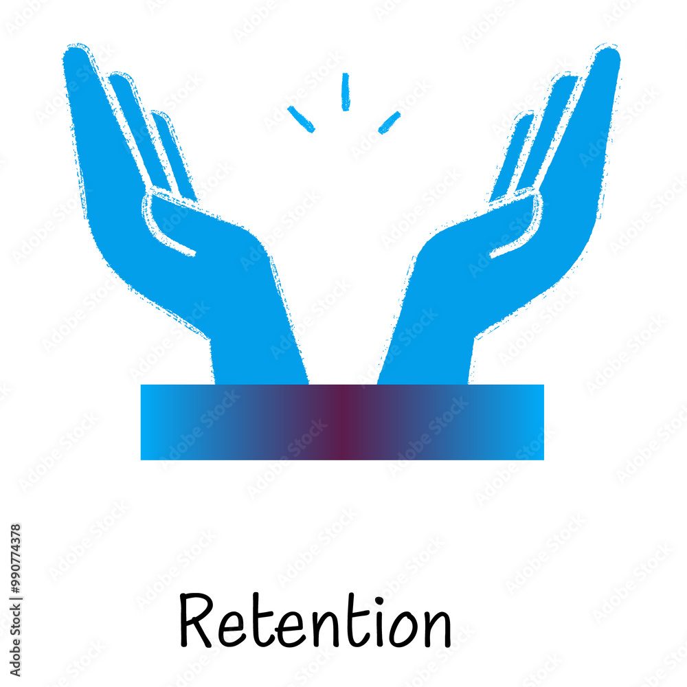 Retention Icon Design. Representing Retention.Employee Loyalty.Customer Engagement.Sustained Interest. PNG icon.