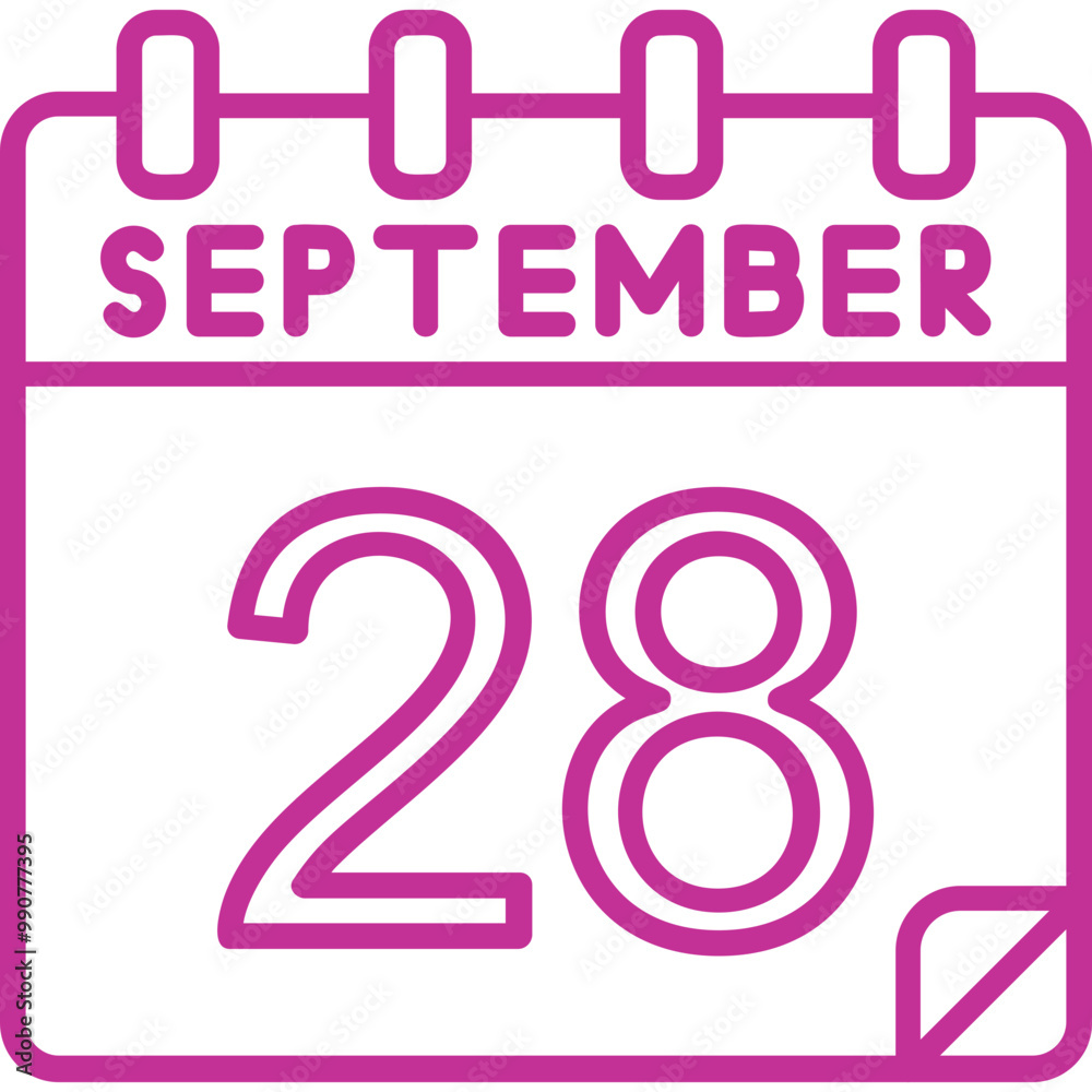 28 September Vector Icon Design 28 September Vector Icon Design