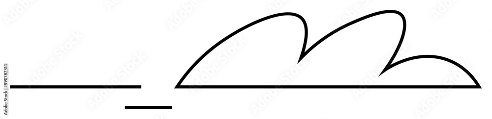 Simplistic typography with a combination of linear and curved elements. Ideal for signatures, branding, minimalistic art, logos, handwriting representation. Black on white, clean lines, vector style. Simplistic typography with a combination of linear and curved elements. Ideal for signatures, branding, minimalistic art, logos, handwriting representation. Black on white, clean lines, vector style.