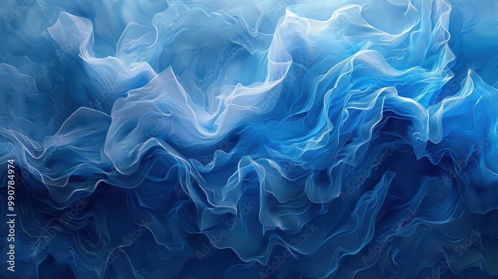 Bright intertwined shades of blue form the impression of light playing on the water surface Bright intertwined shades of blue form the impression of light playing on the water surface