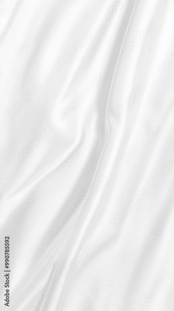 A smooth, white fabric with gentle folds and creases. A smooth, white fabric with gentle folds and creases.