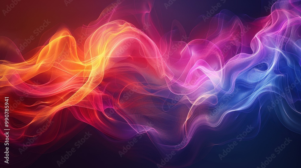 Fototapeta premium Orange, pink and blue impress with their harmony, creating a visual symphony