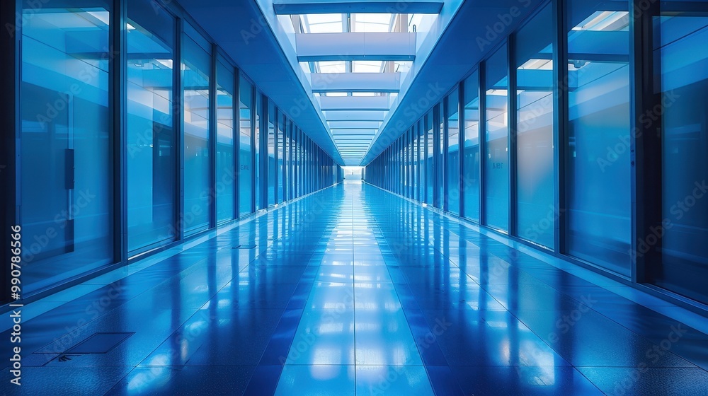 Blue glass corridor Blue glass corridor