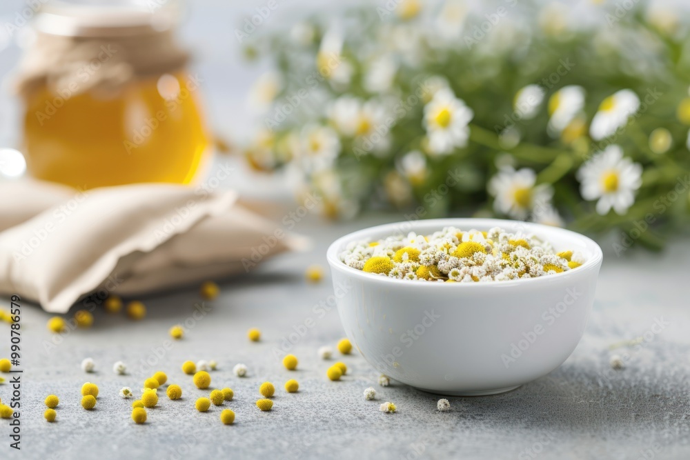 Closeup of chamomile tea extract with tea bags. Closeup of chamomile tea extract with tea bags.