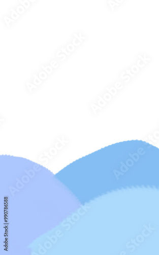 Absatract blue border design element. Simple hills element.