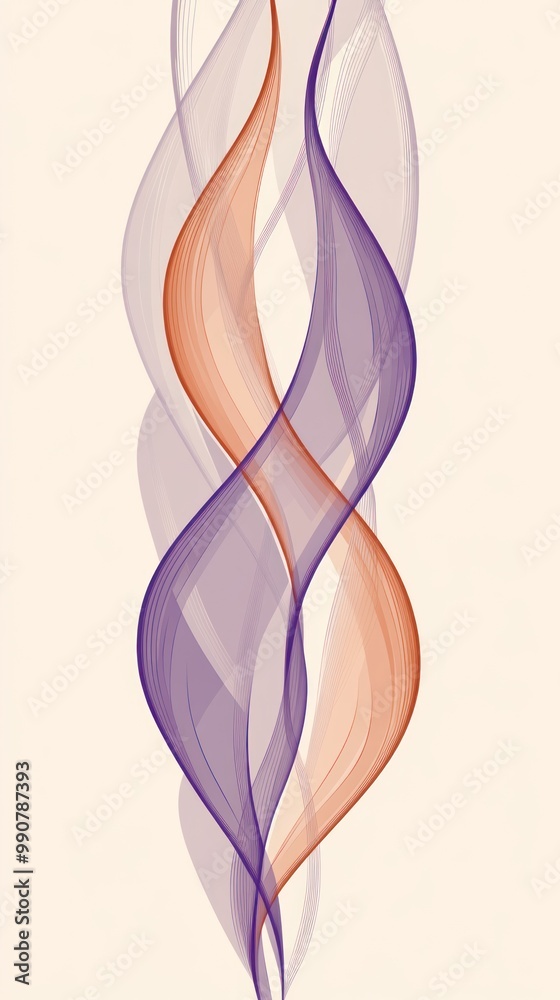 Abstract wavy lines in purple and orange tones creating a dynamic visual effect. Abstract wavy lines in purple and orange tones creating a dynamic visual effect.