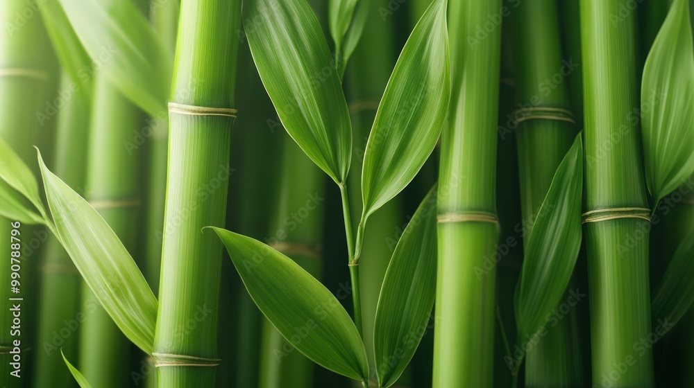 Lush Green Bamboo Forest Background with Sunlight Lush Green Bamboo Forest Background with Sunlight