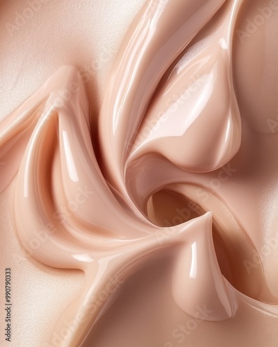 A close-up of creamy, fluid texture resembling cosmetic products.