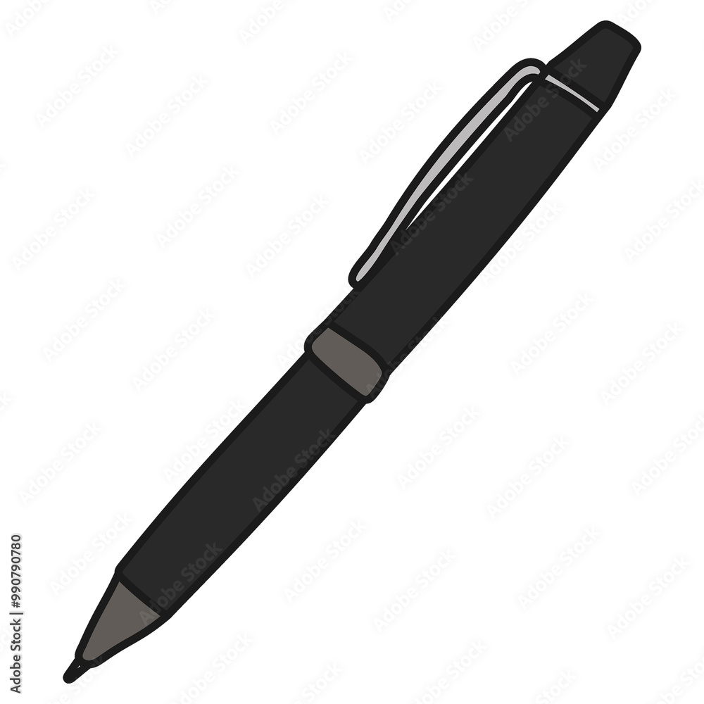 Black pen png sticker, stationery doodle line art on transparent background Black pen png sticker, stationery doodle line art on transparent background
