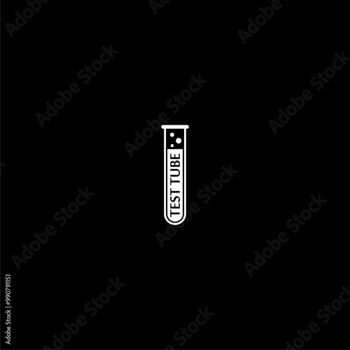 Test tube icon isolated on dark background photo