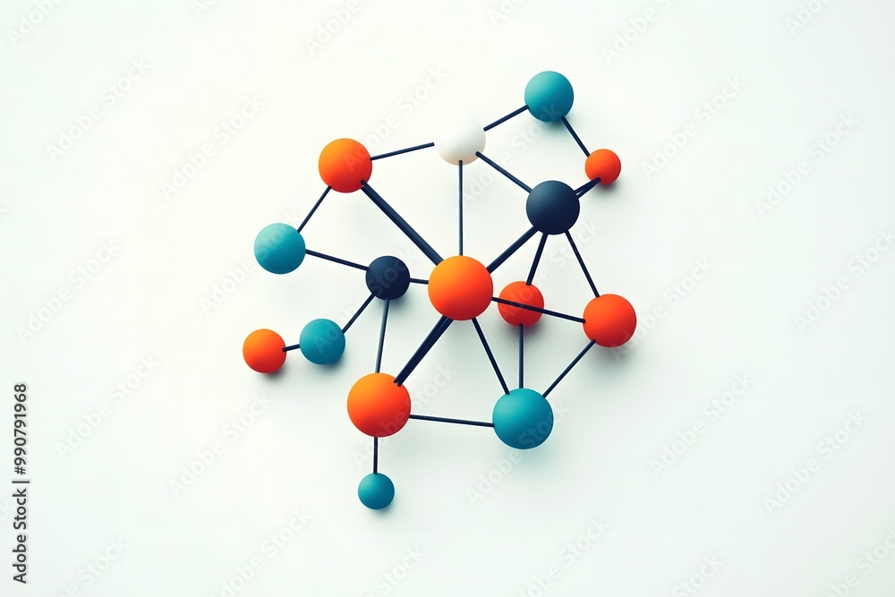 Abstract Structure with Colorful Spheres and Black Rods Abstract Structure with Colorful Spheres and Black Rods
