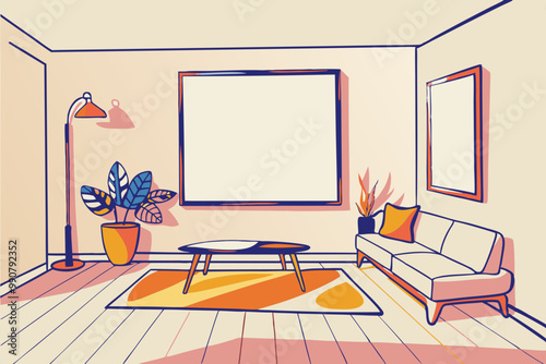 Modern Living Room Interior with Stylish Furniture and Decor