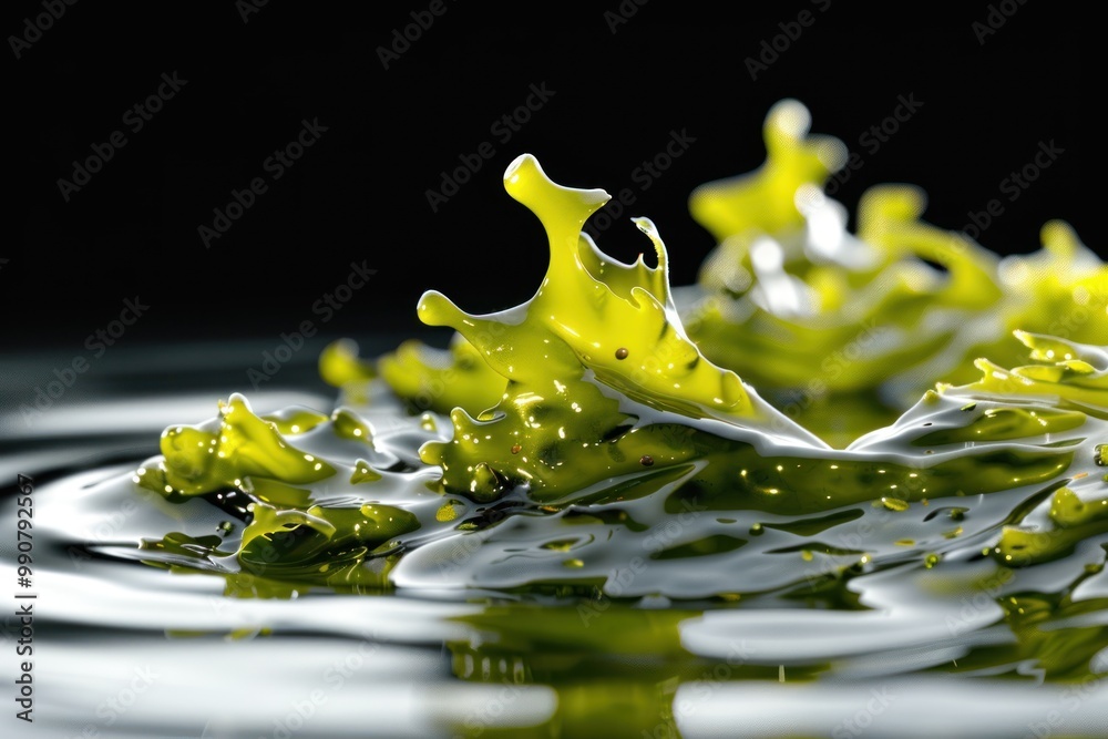 Closeup of kelp extract with marine algae.