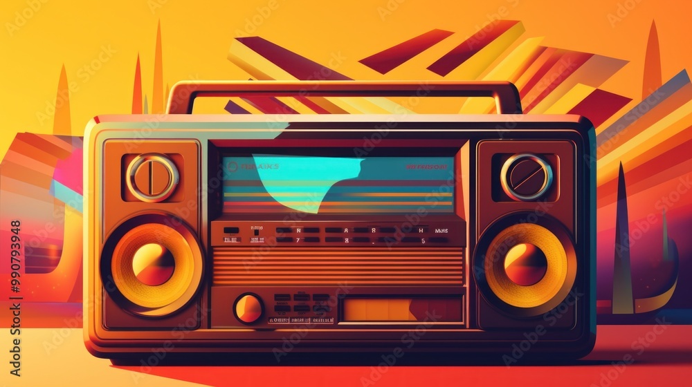 Fototapeta premium Vintage Boombox in a Retro Setting