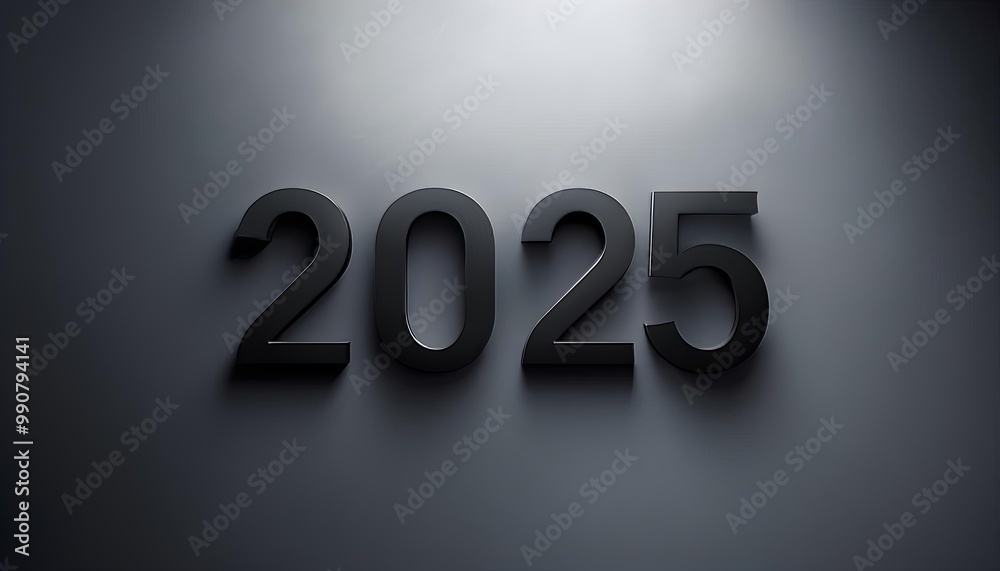 Futuristic 2025 lettering, minimalistic style, grayscale, symbolizing modernity and progress Futuristic 2025 lettering, minimalistic style, grayscale, symbolizing modernity and progress