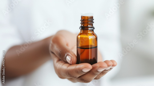 Person applying diluted essential oil to their wrist.