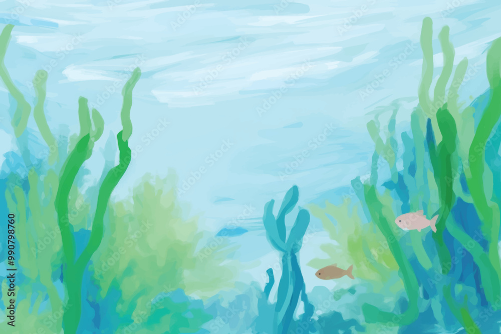 Fototapeta premium Vibrant underwater aquatic scene