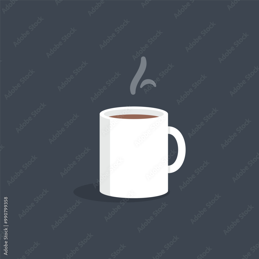 white coffee ceramic cup in flat vector design white coffee ceramic cup in flat vector design