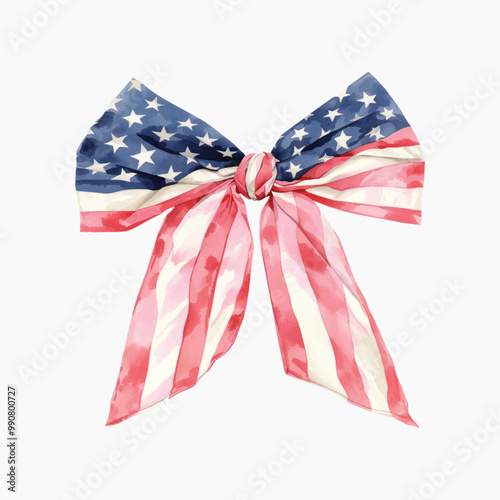 Patriotic American flag bow