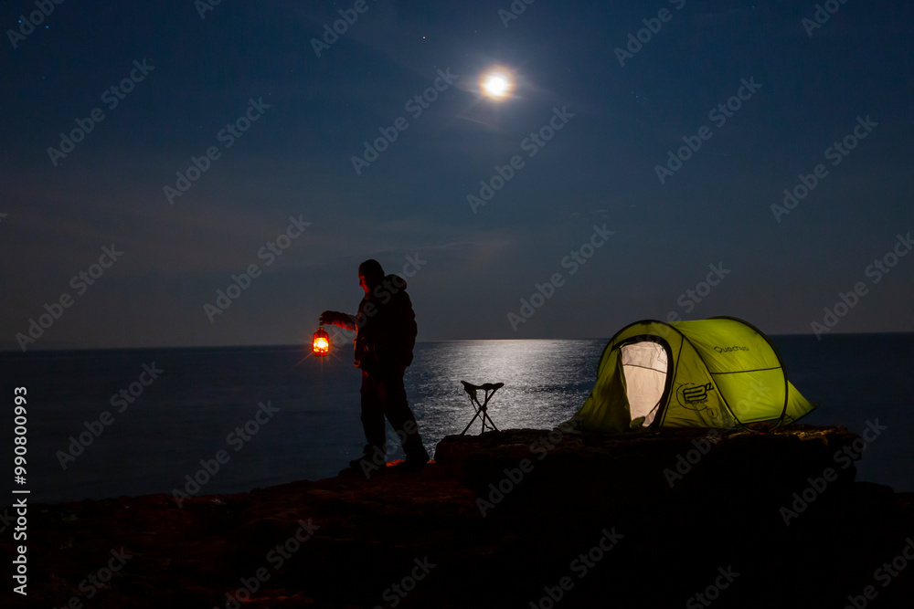 Campers who camp in tents and at night Campers who camp in tents and at night