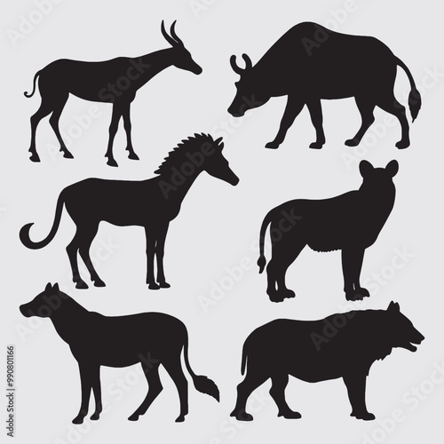 set of animals silhouettes
