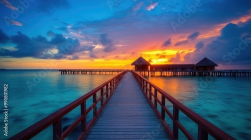 Sunset Over Water Villas