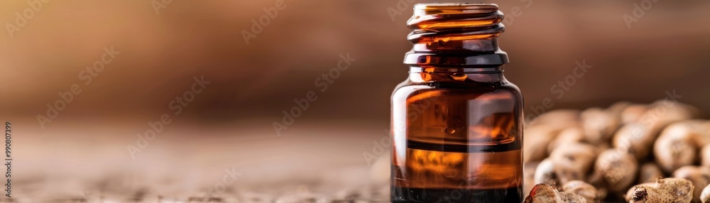 Closeup of a bottle of baobab extract.