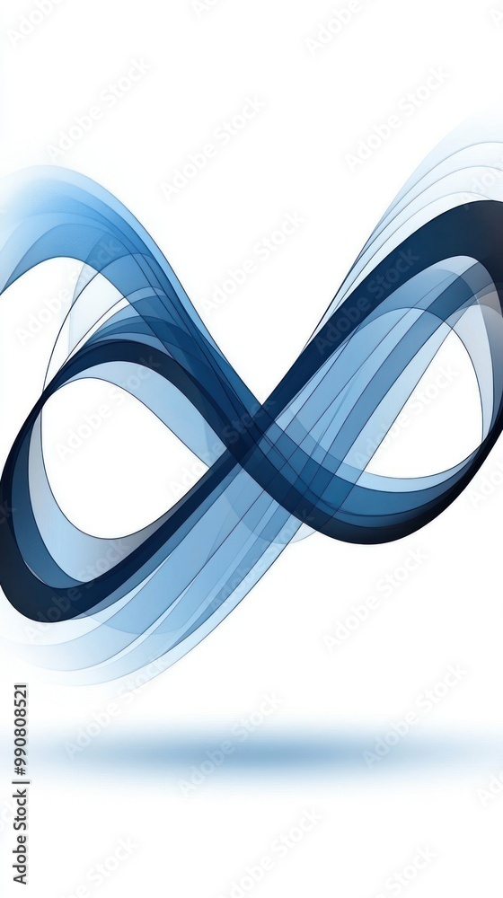 Fototapeta premium A stylized infinity symbol created with flowing blue lines.