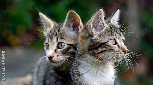Wallpaper Mural Adorable domestic cat relaxing indoors, close-up of a fluffy feline with whiskers and bright eyes, perfect for pet-themed designs, animal care promotions, and content celebrating the charm of cats as  Torontodigital.ca