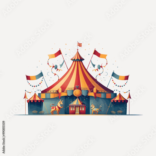 Colorful circus tent illustration