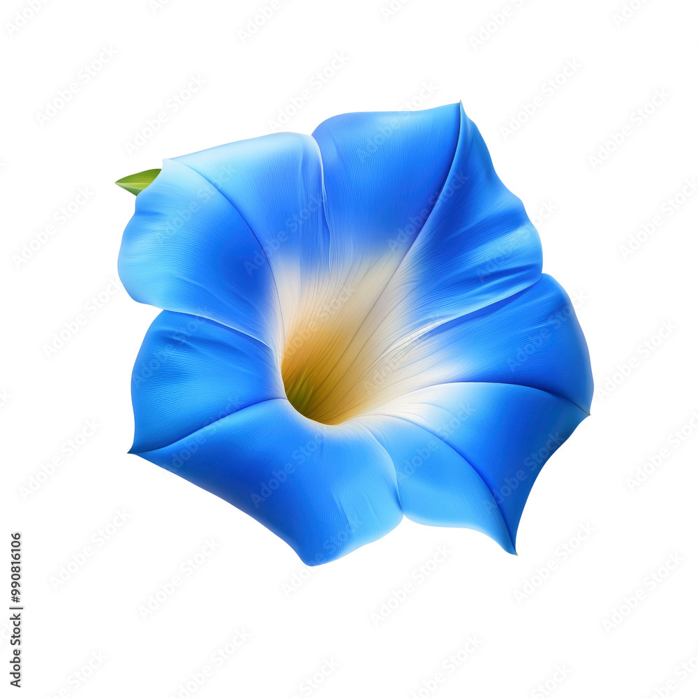 Blue Morning Glory Flower on White Background Blue Morning Glory Flower on White Background