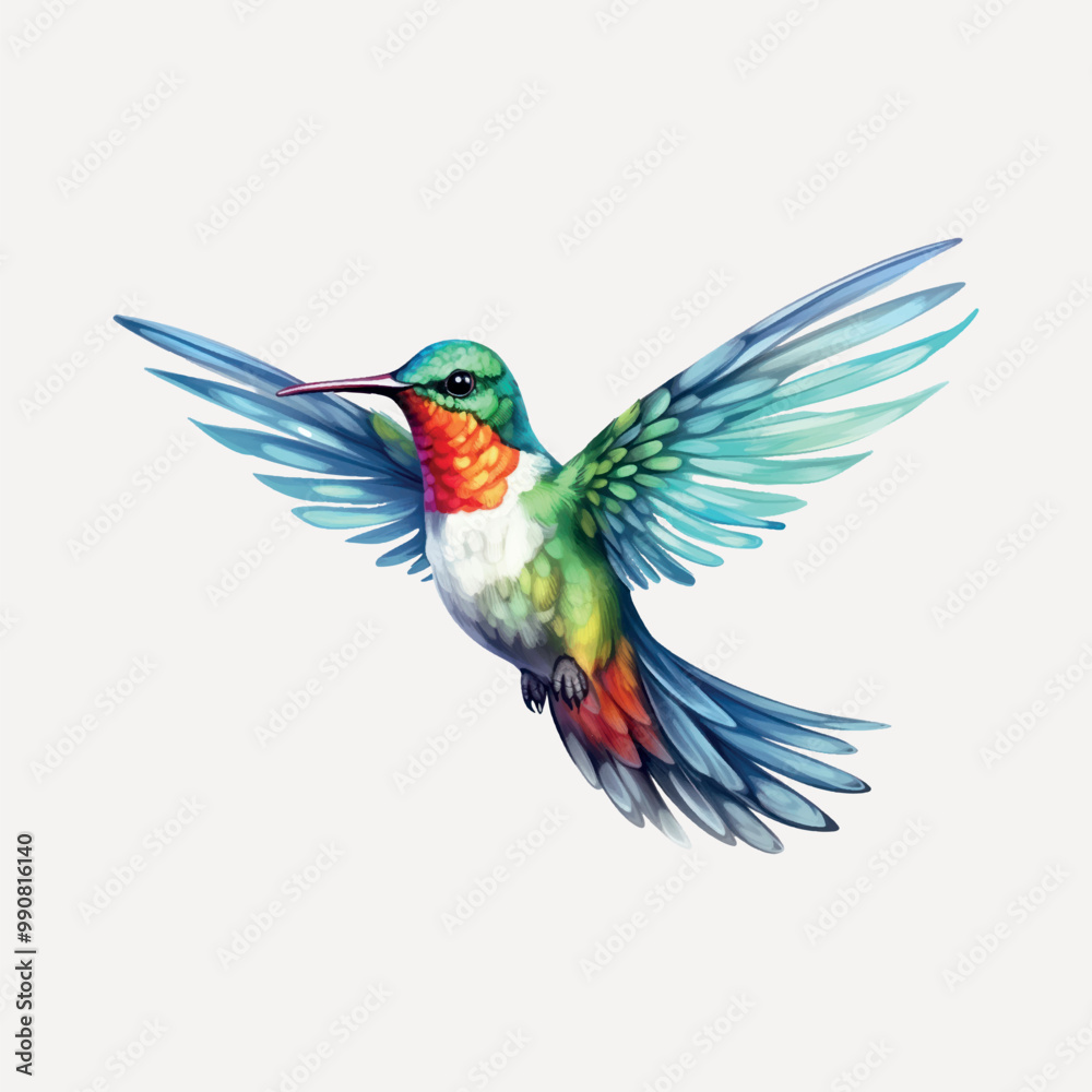 Fototapeta premium Colorful hummingbird in flight