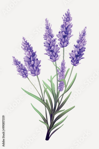 Lavender botanical illustration art