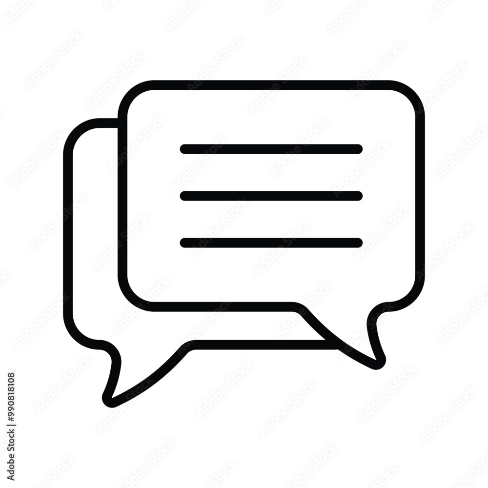 Chat bubbles icon conversations and communication in messaging line design Chat bubbles icon conversations and communication in messaging line design